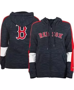 Женская темно-синяя толстовка с молнией во всю длину Boston Red Sox Colorblock New Era, синий