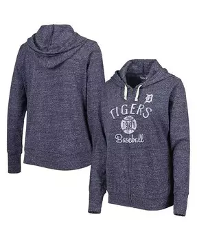 Женская темно-синяя толстовка с молнией во всю длину Detroit Tigers Training Camp Tri-Blend Touch, синий