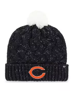 Женская темно-синяя вязаная шапка с манжетами и помпоном с логотипом Chicago Bears Fiona '47 Brand, синий