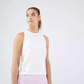 Женская теннисная футболка с круглым вырезом сухая мягкая кремово-белая. ARTENGO, цвет weiss