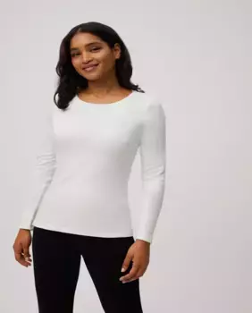 Женская теплая майка с длинными рукавами и круглым вырезом Ysabel Mora, белый