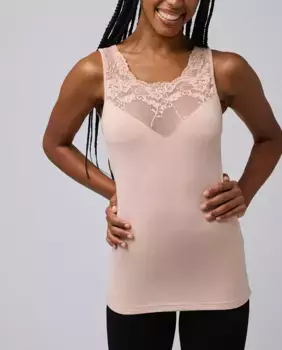 Женская термофутболка без рукавов с кружевом Ysabel Mora, цвет Nude