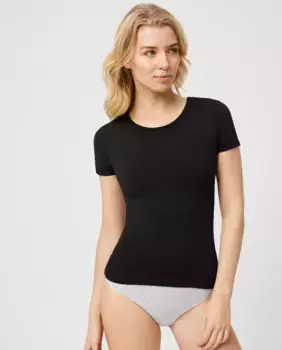 Женская термофутболка с короткими рукавами и круглым вырезом Ysabel Mora, чёрный