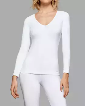 Женская терморубашка с длинными рукавами и V-образным вырезом Impetus, белый