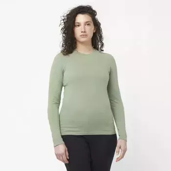 Женская терморубашка Salomon Essential Warm LS Top W, зеленый