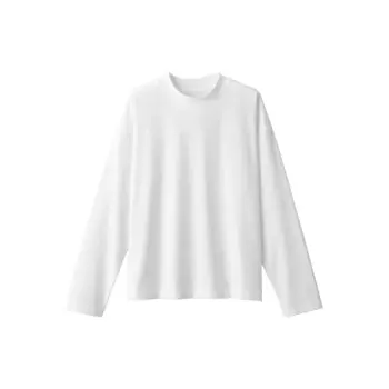 Женская тканая футболка Muji с длинными рукавами, кремовый