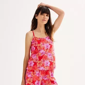 Женская тканая майка для сна Sonoma Goods For Life, цвет Pink Tropic Lines