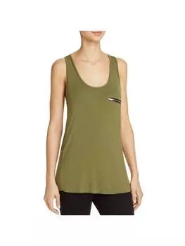 Женская тканая майка на молнии POL, оливковый