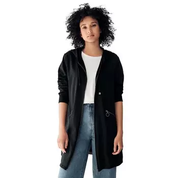 Женская толстовка больших размеров Ellos на молнии спереди с карманами на молнии, черный