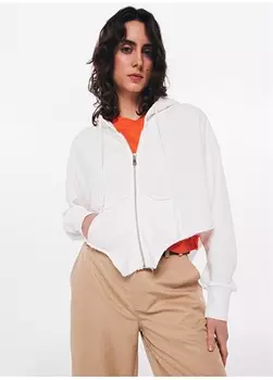 Женская толстовка цвета экрю с воротником с капюшоном Twist