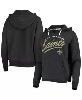 Женская толстовка Emerson с надписью Heather Charcoal New Orleans Saints Cross Script '47 Brand