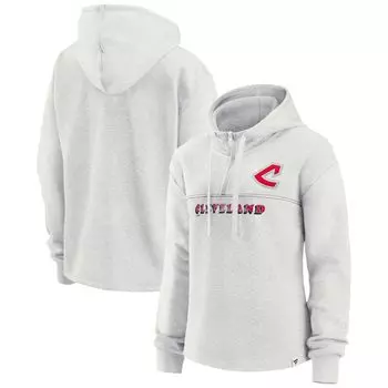 Женская толстовка Fanatics Oatmeal Cleveland Indians Cooperstown Collection True Classics Legacy с молнией четверть четверти Fanatics