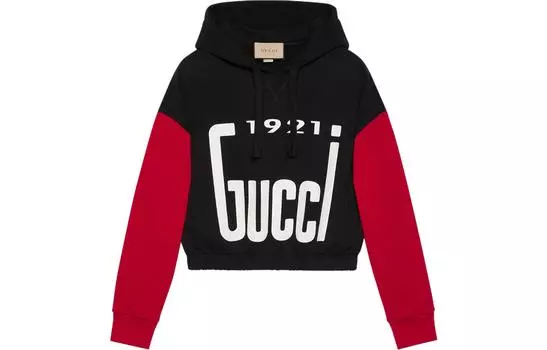 Толстовка женская Gucci Logo-print, черный / красный / белый