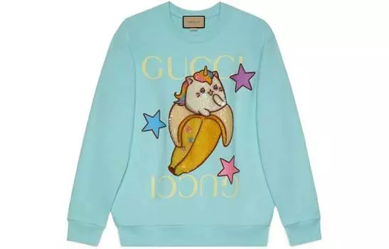 Толстовка женская Gucci x Bananya Printed, синий
