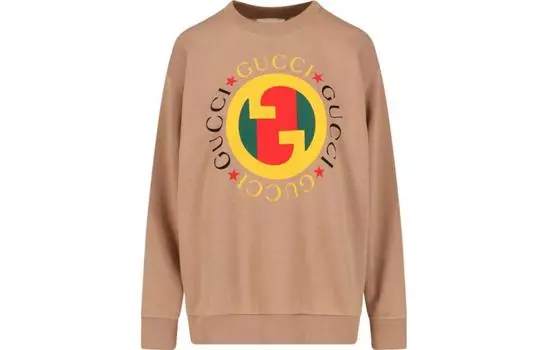 Толстовка женская Gucci с логотипом, коричневый