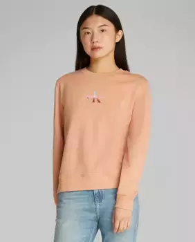 Женская толстовка из хлопкового флиса Calvin Klein Jeans, коралловый