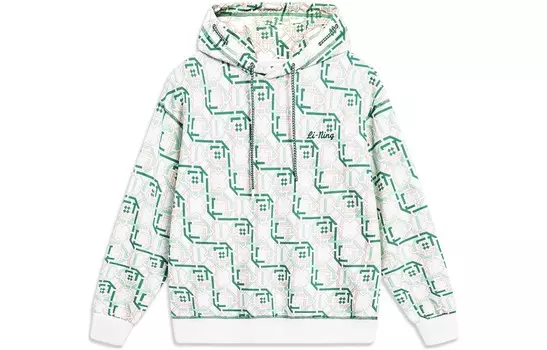 Женская толстовка из коллекции Sports Life Jade Frost Green Combination с множеством принтов Lining