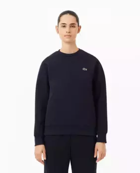 Женская толстовка из пике с круглым вырезом Lacoste, темно-синий