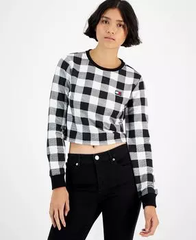 Женская толстовка из ткани френч терри в клетку буйвола Tommy Jeans, мульти