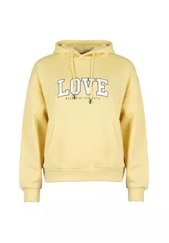 Женская толстовка Love Cosy с капюшоном и кулиской, принтом спереди, из толстовочной ткани с начесом внутри ROADSIGN australia, желтый