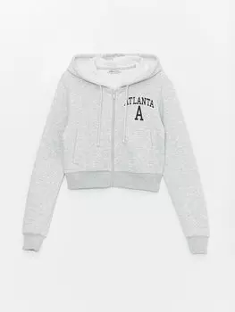 Женская толстовка на молнии с длинными рукавами и капюшоном с принтом LCW Active