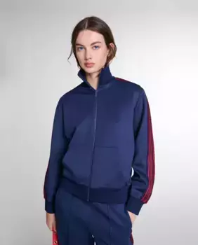 Женская толстовка на молнии с лентами Maje, темно-синий