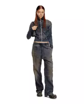 Женская толстовка на молнии с высоким воротом Diesel, тёмно-синий