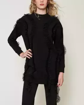 Женская толстовка оверсайз Twinset, черный