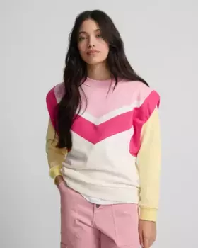 Женская толстовка с цветными блоками, 100% хлопок Silbon, розовый
