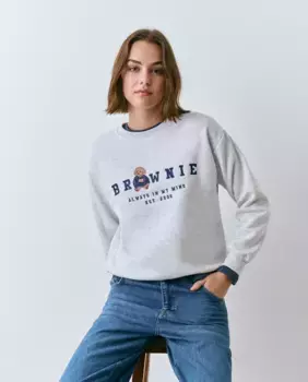 Женская толстовка с длинным рукавом и логотипом Brownie, серый