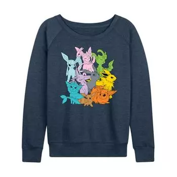 Женская толстовка с длинным рукавом Pokemon Eevolutions из френч-терри Licensed Character, индиго