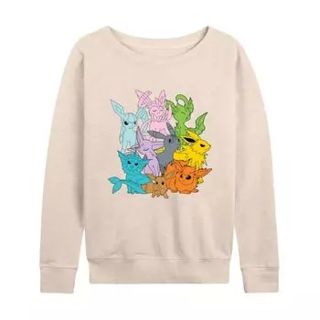Женская толстовка с длинным рукавом Pokemon Eevolutions из френч-терри Licensed Character, бежевый