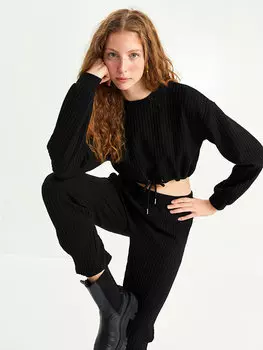 Женская толстовка с длинным рукавом с круглым вырезом и рисунком XSIDE