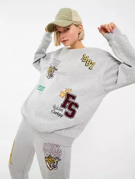 Женская толстовка с длинным рукавом с круглым вырезом и принтом LCW Casual