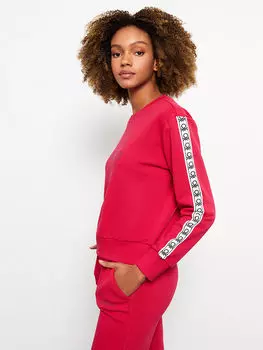 Женская толстовка с длинным рукавом с круглым вырезом и принтом Benetton