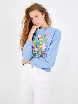 Женская толстовка с длинным рукавом с круглым вырезом и принтом Bugs Bunny Xside