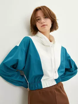 Женская толстовка с длинными рукавами и цветными блоками с воротником-монахом LCW Limited