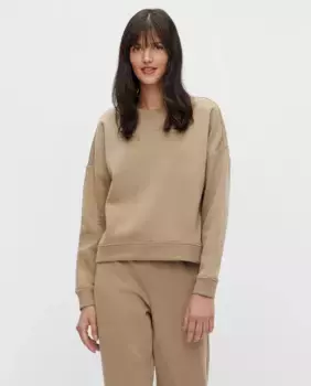 Женская толстовка с длинными рукавами Pieces, бежевый