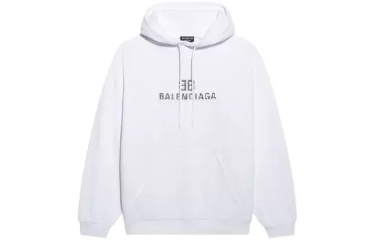Женская толстовка с капюшоном BB Pixel Medium Fit Balenciaga, белый