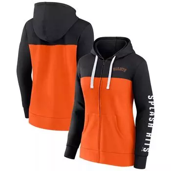 Женская толстовка с капюшоном Fanatics черного/оранжевого цвета San Francisco Giants Take The Field, куртка на молнии во всю длину Fanatics