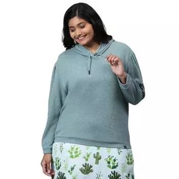 Женская толстовка с капюшоном и длинным рукавом Instafab Plus, зеленый