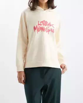 Женская толстовка с капюшоном и логотипом Loreak Mendian, цвет Crudo