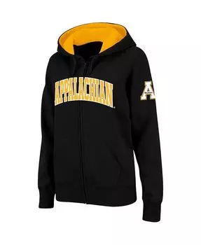 Женская толстовка с капюшоном и молнией во всю длину, черная женская толстовка Stadium Athletic Appalachian State Mountaineers с арочным именем Colosseum, черный