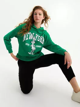 Женская толстовка с капюшоном и принтом Bugs Bunny с длинным рукавом Xside