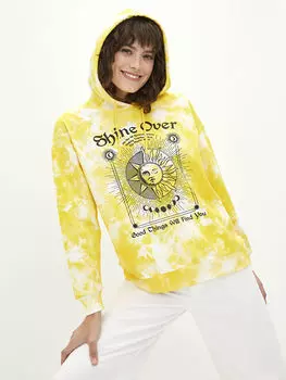 Женская толстовка с капюшоном и принтом с длинным рукавом LCW Casual