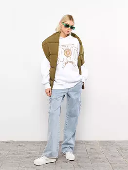 Женская толстовка с капюшоном и принтом с длинным рукавом Xside