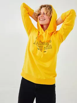 Женская толстовка с капюшоном и воротником с длинным рукавом и принтом LCW Casual