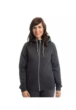 Женская толстовка с капюшоном и вышивкой Дорожный знак, ребристая нижняя кромка ROADSIGN australia, антрацит