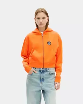 Женская толстовка с капюшоном и застежкой-молнией The Kooples, оранжевый