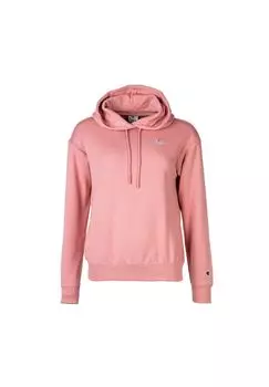 Женская толстовка с капюшоном - капюшон, худи, вышивка логотипа, длинный рукав, однотонная Champion, розовый